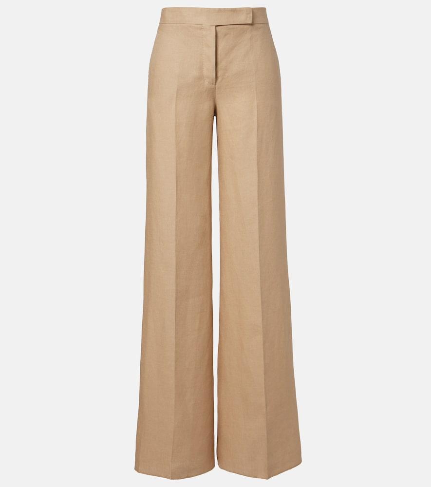 max mara big pleated linen wide