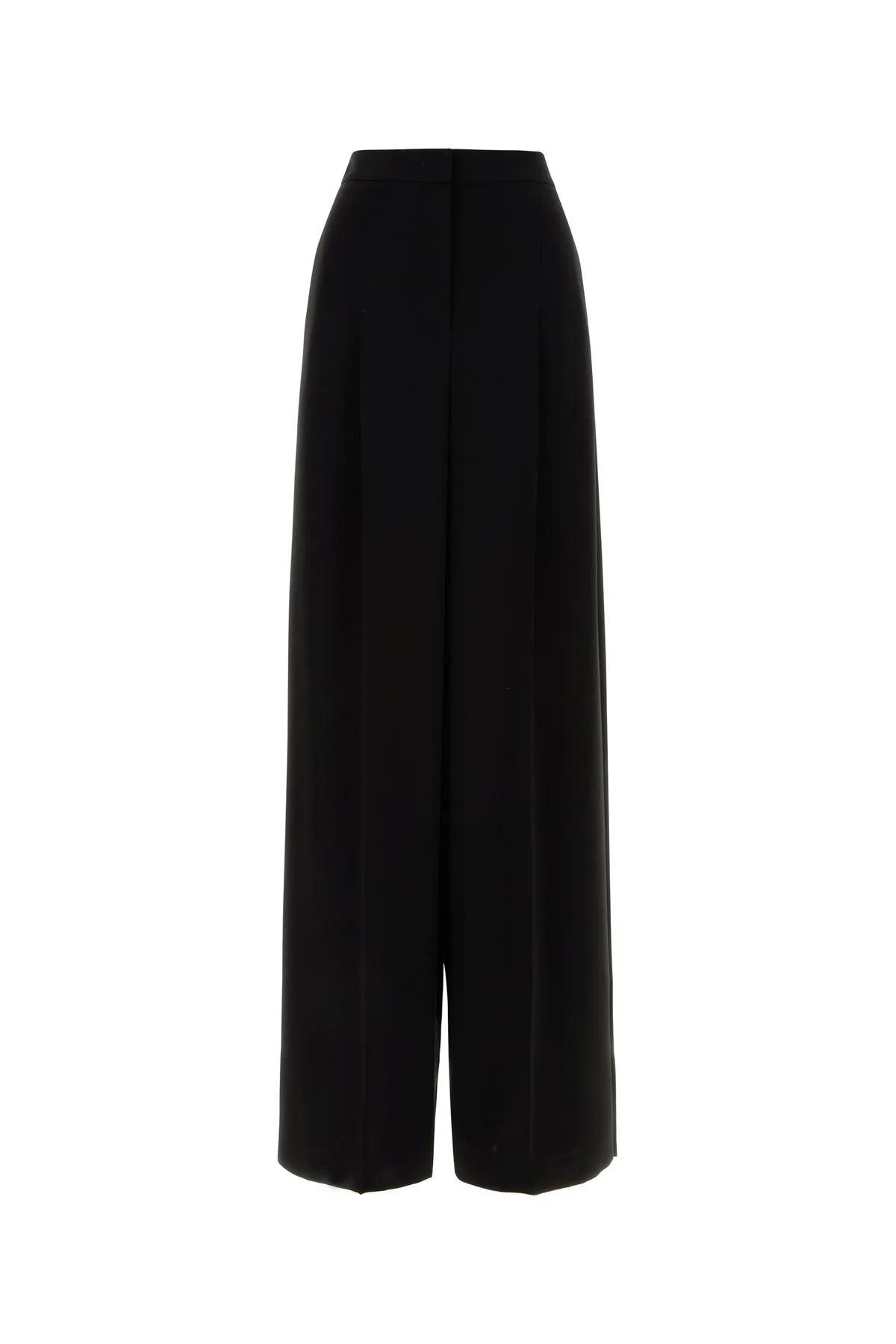 max mara black cady lino wide-leg pant