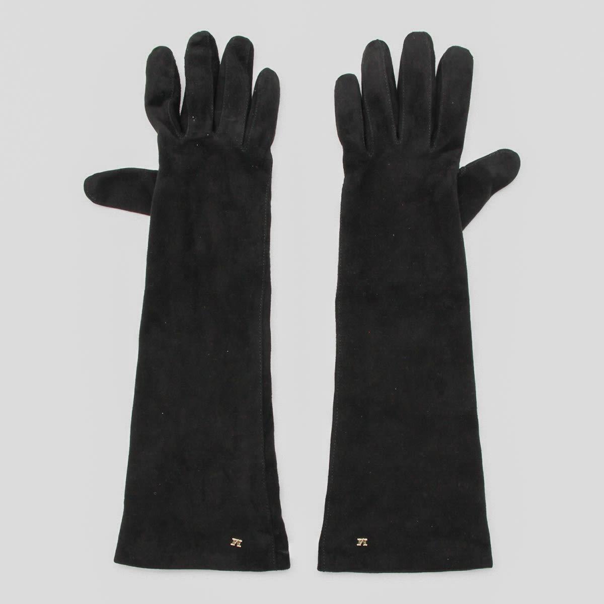 max mara black leather gloves