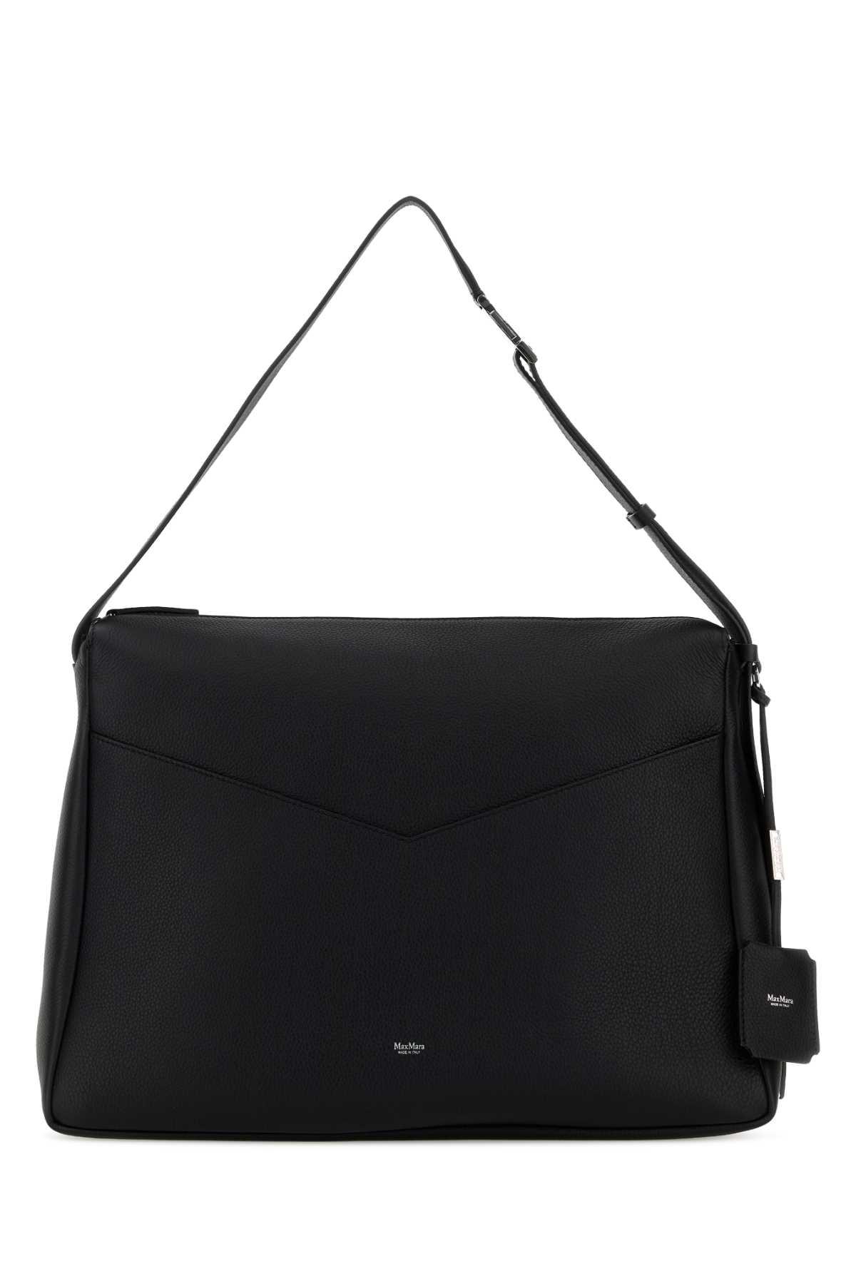 max mara black leather kipperl shoulder bag