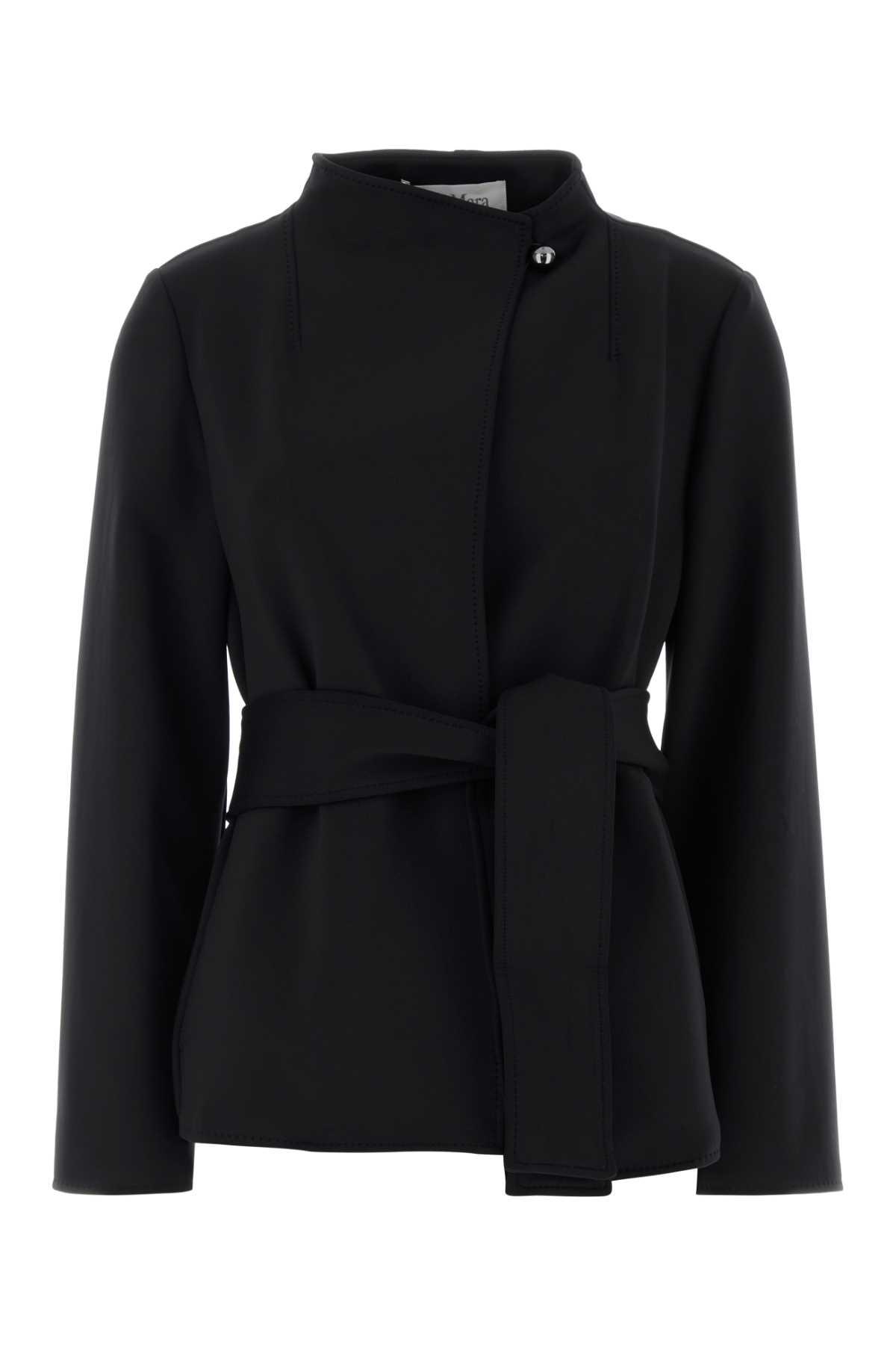 max mara black stretch nylon talamo blazer