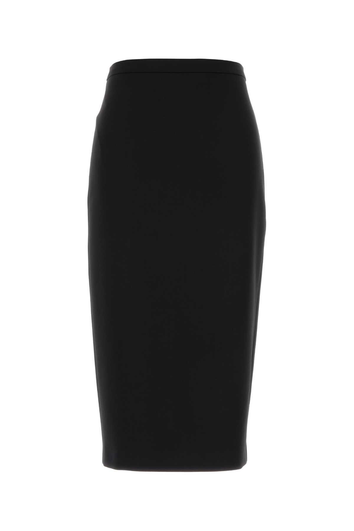 max mara black stretch wool motre skirt