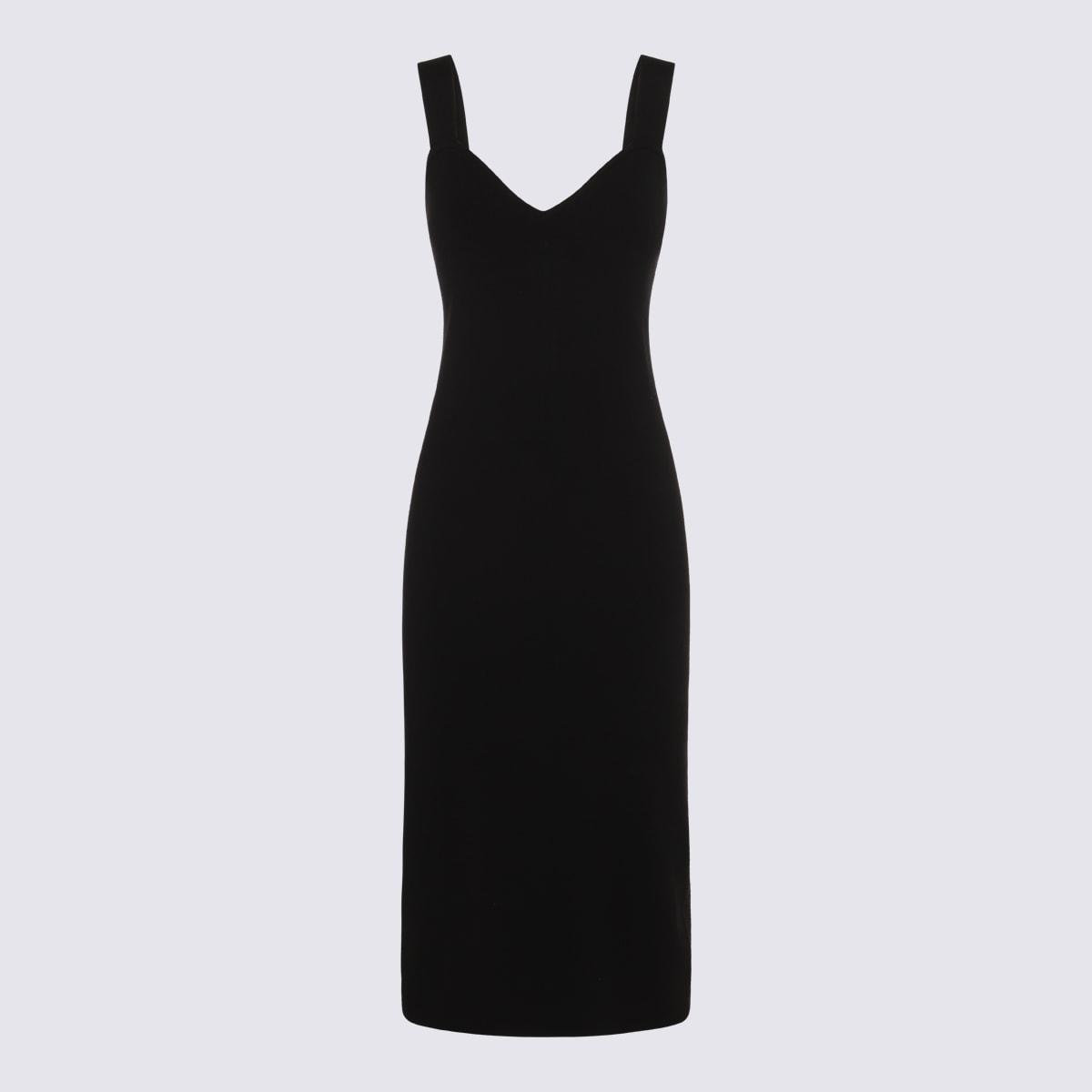 max mara black viscose midi dress