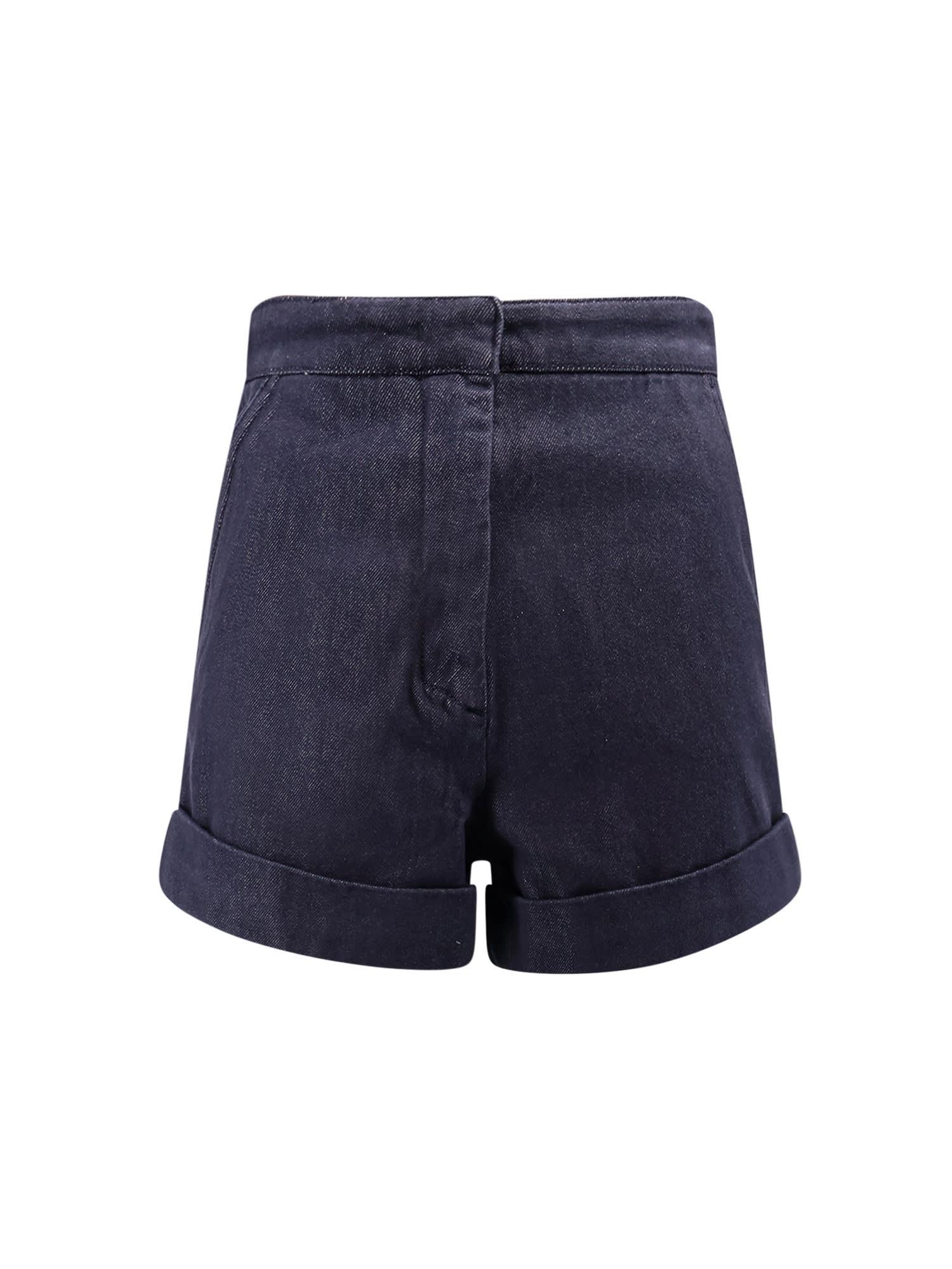 max mara blue denim bermuda shorts