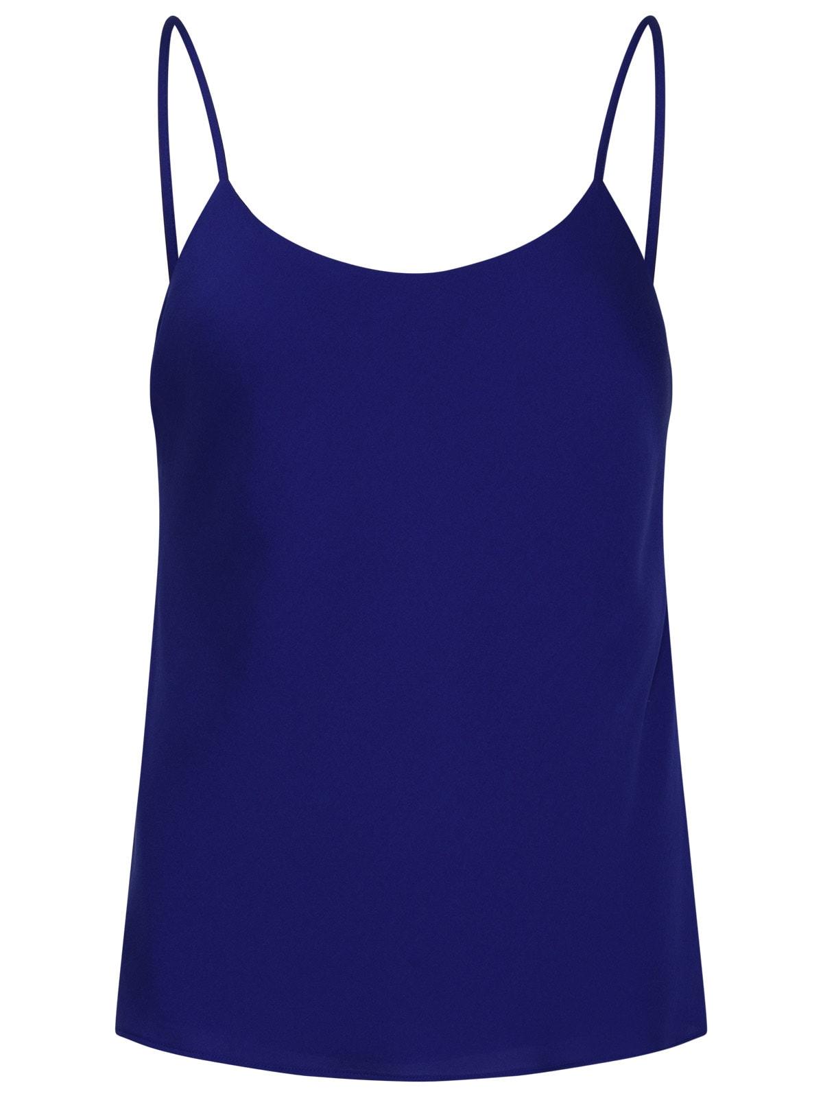 max mara blue silk oboli tank top