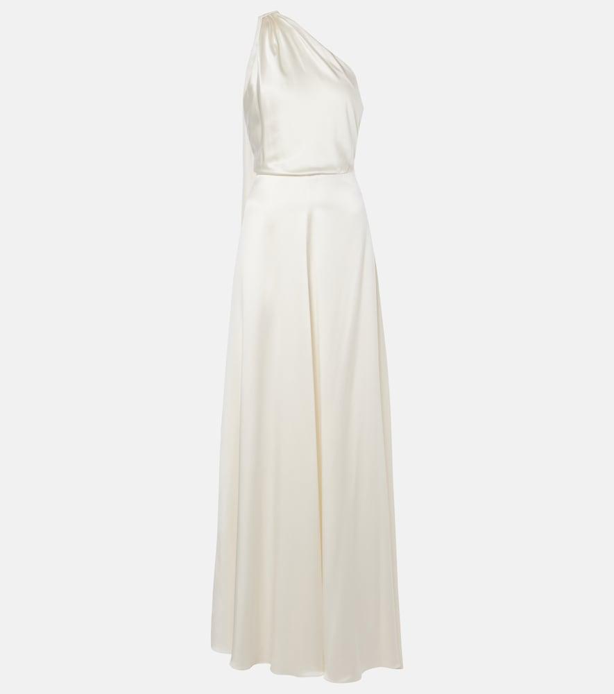 max mara bridal pamela draped silk satin gown