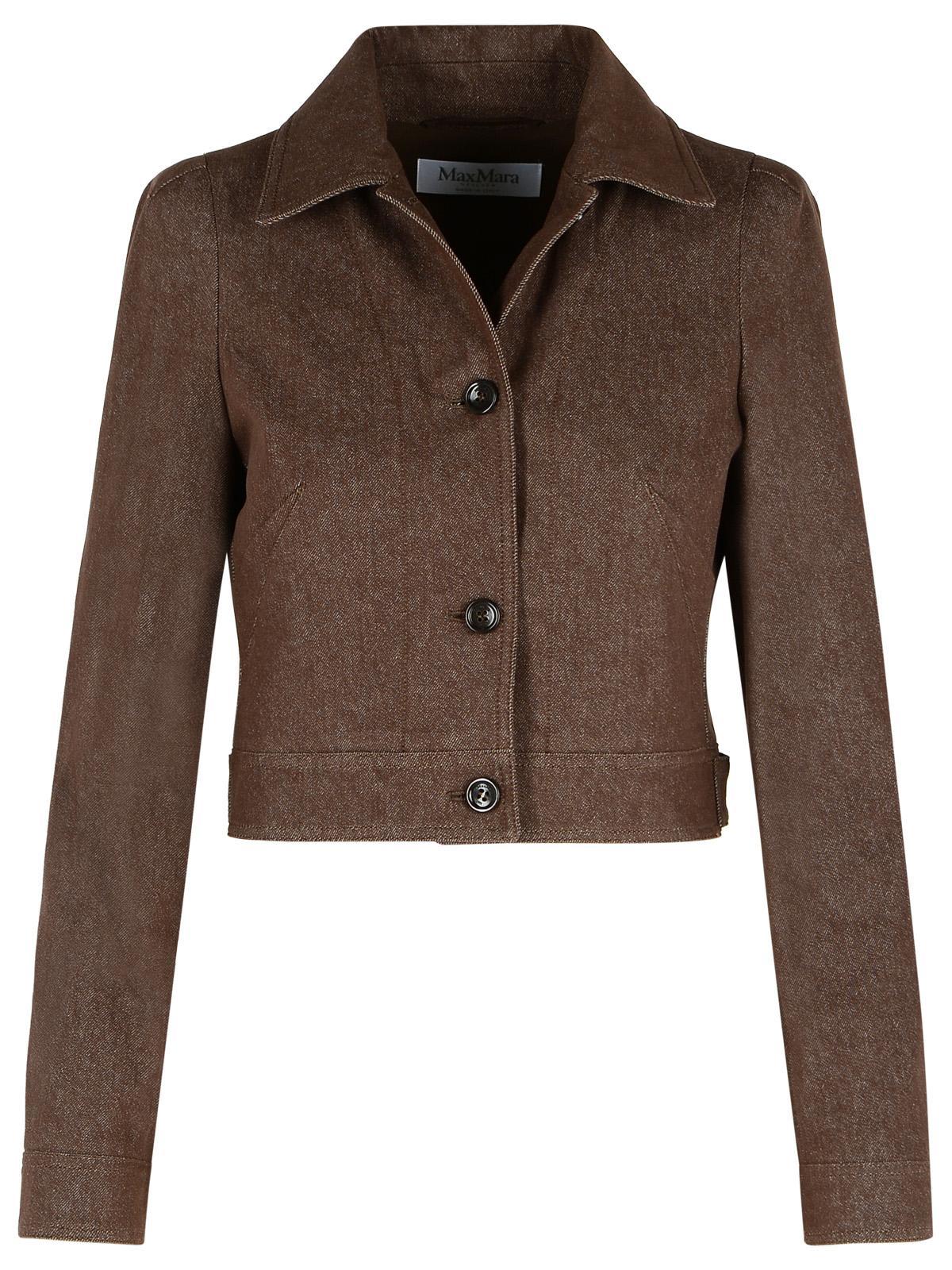 max mara brown denim carpa jacket