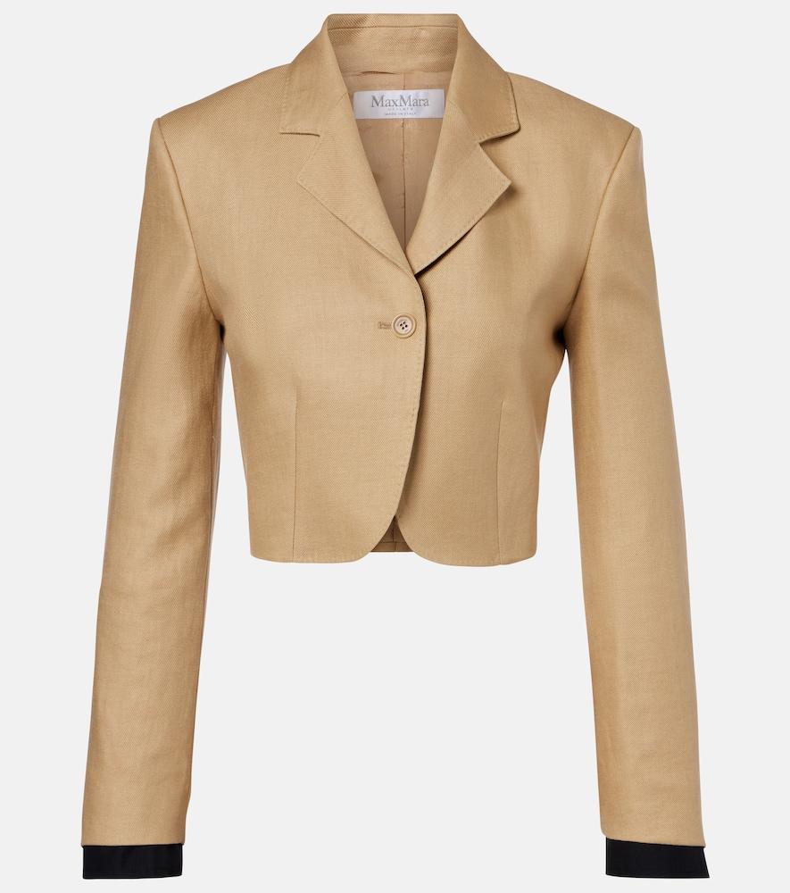 max mara buono cropped linen blazer