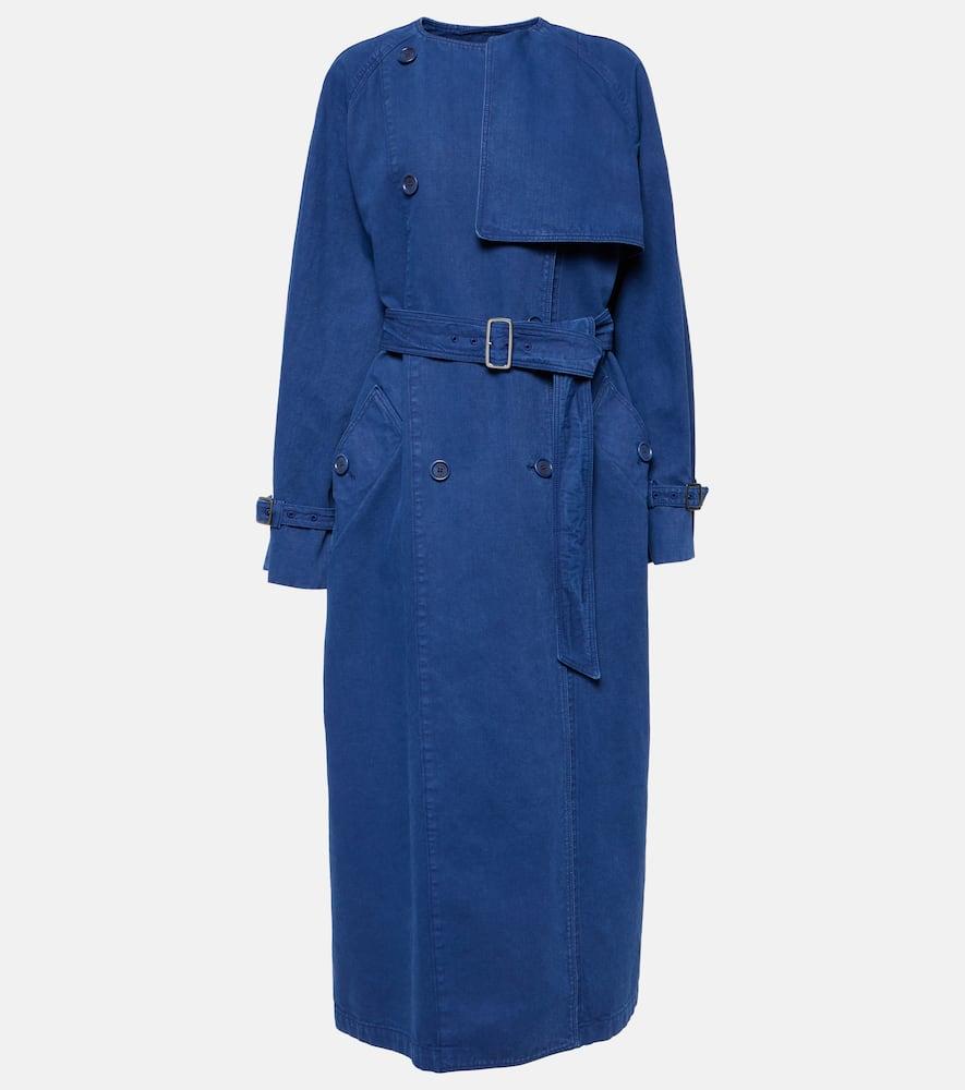 max mara calao cotton canvas trench coat