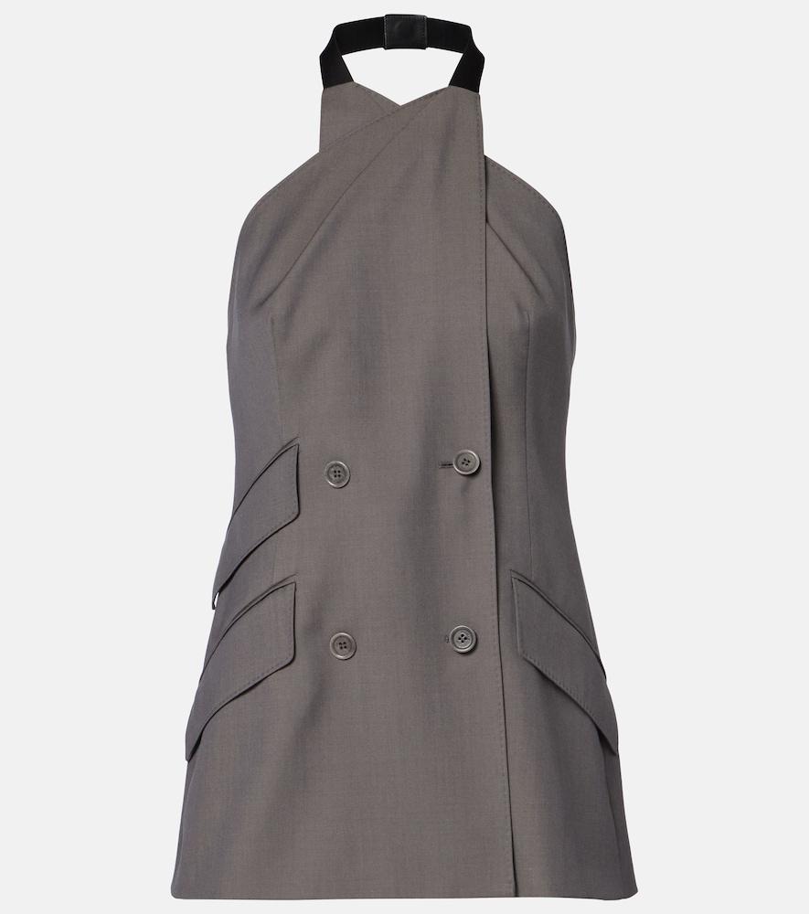 max mara cali halterneck virgin wool vest