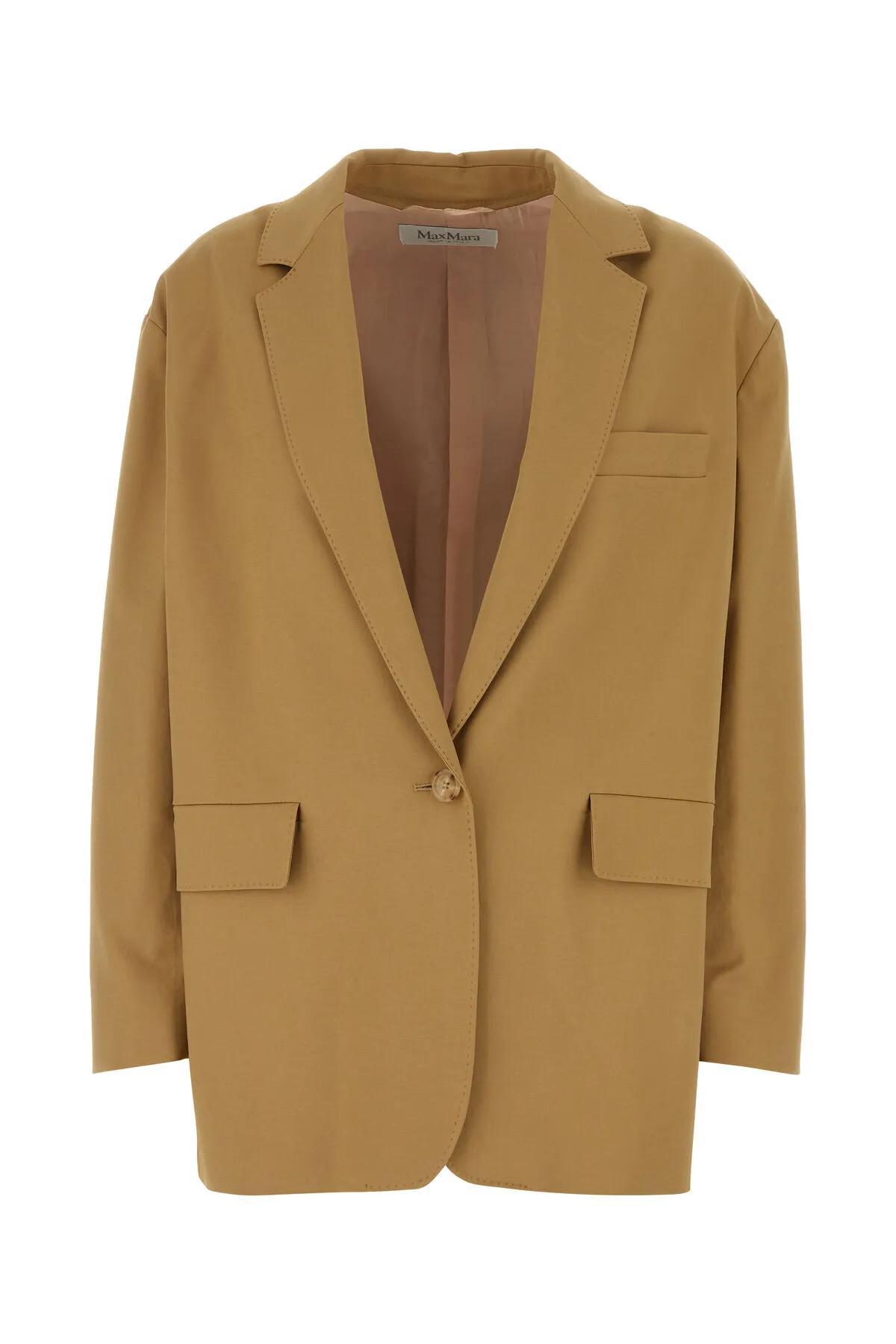 max mara camel stretch cotton monica blazer