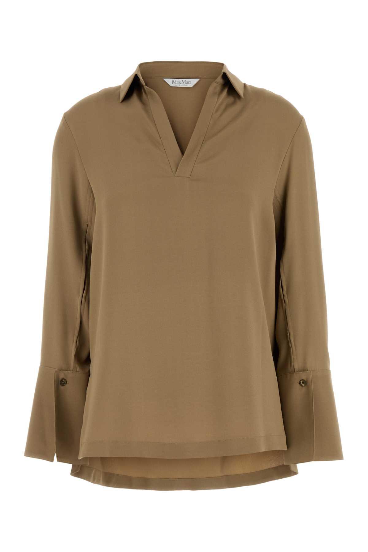 max mara camel stretch crepe dover blouse
