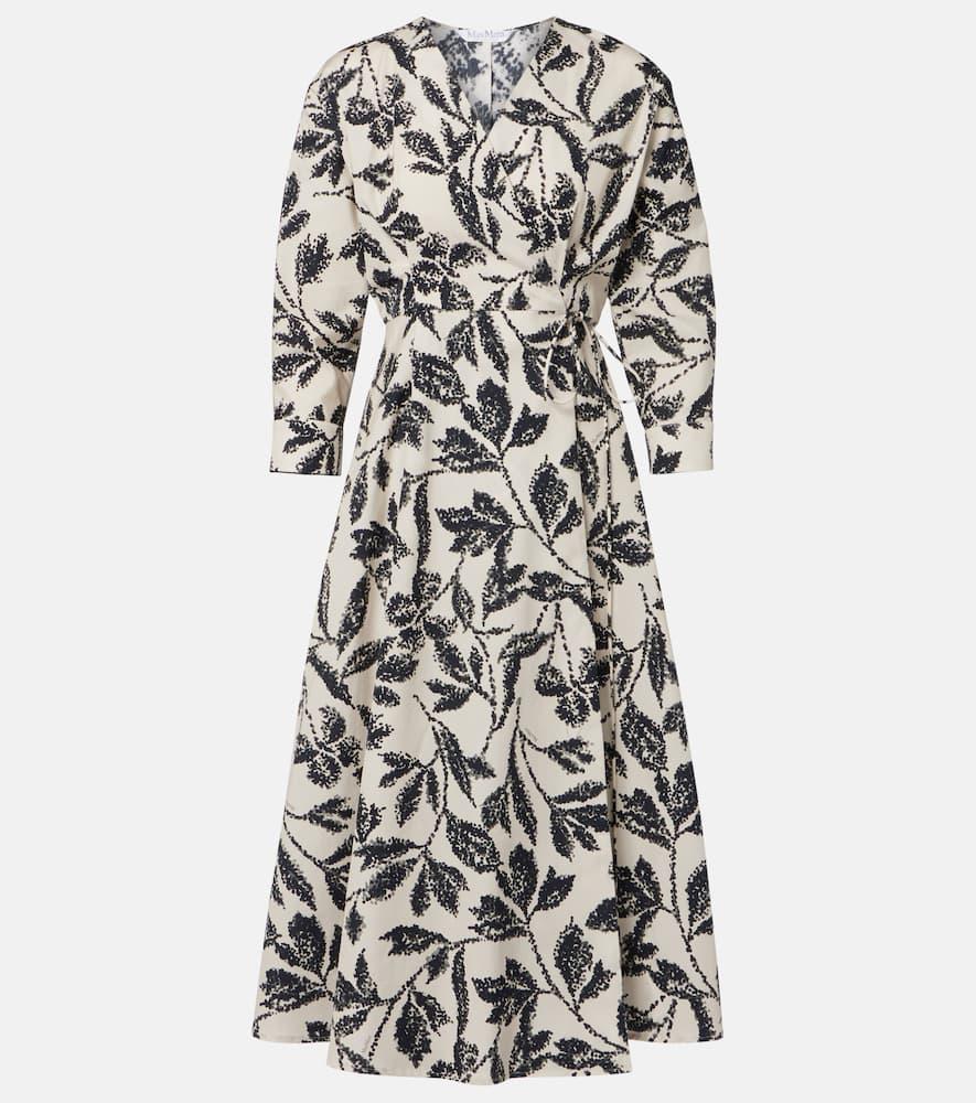 max mara camino printed cotton wrap dress