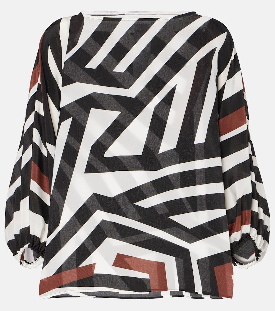 max mara camino striped silk top