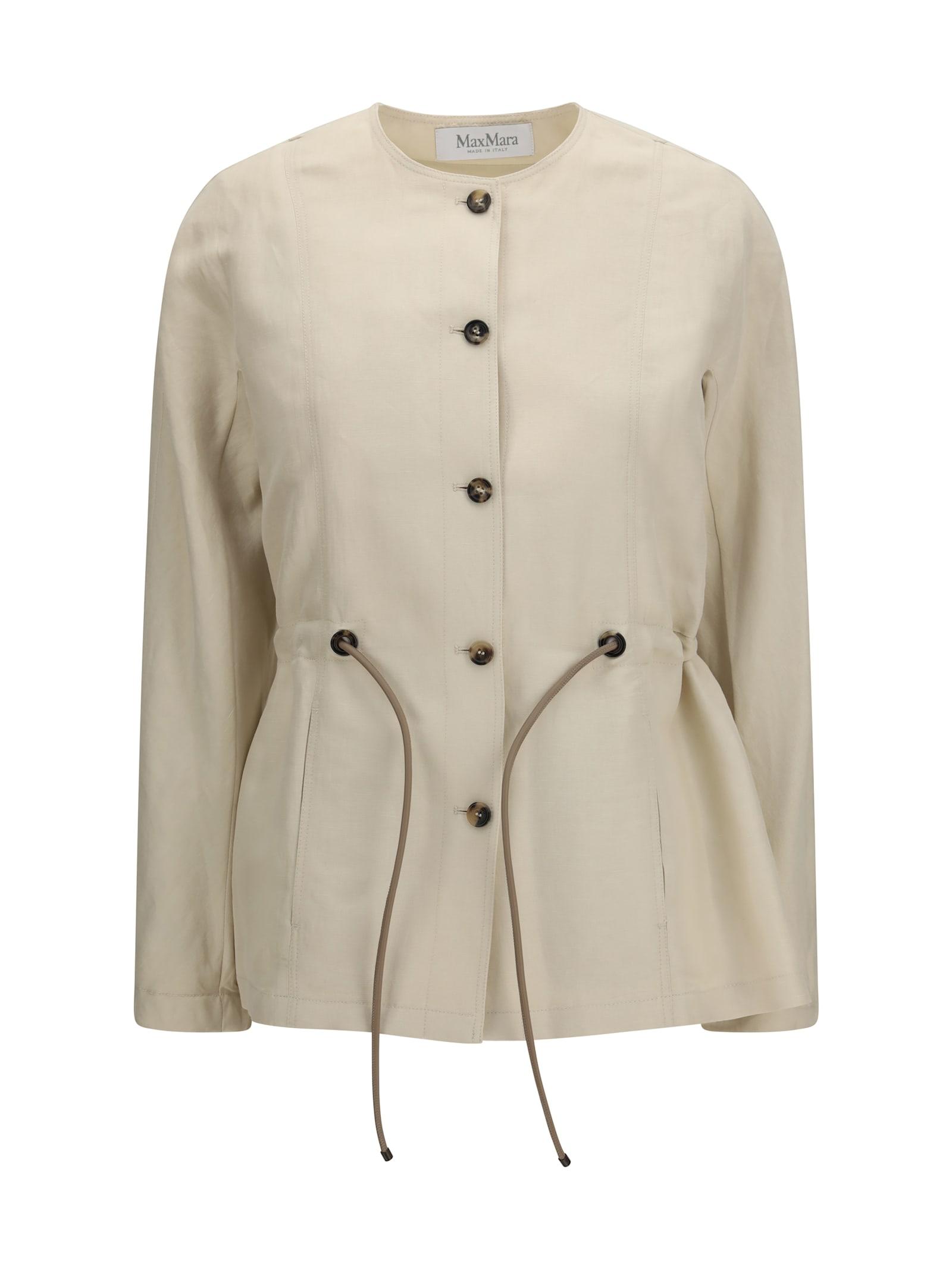 max mara carezza jacket in linen and silk blend