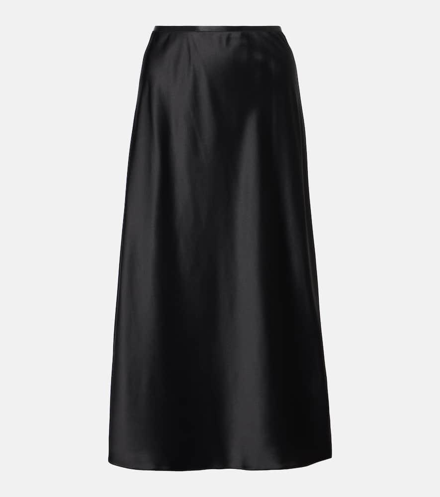 max mara carnet silk satin midi skirt