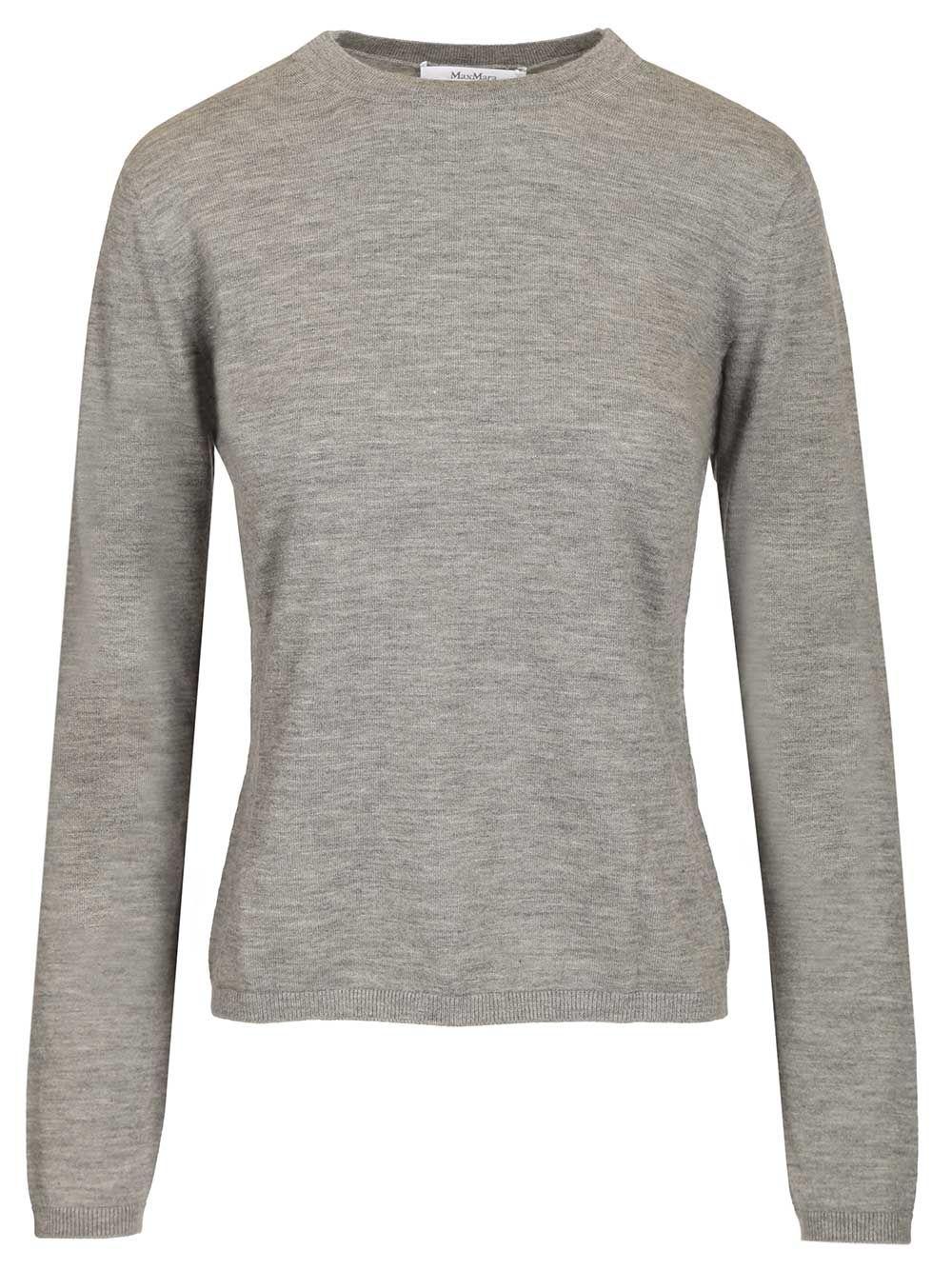 max mara cashmere crew neck sweater grey knitwear - women