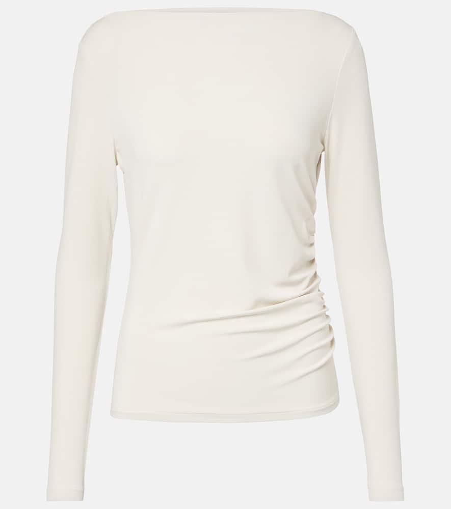 max mara catullo ruched crêpe jersey top