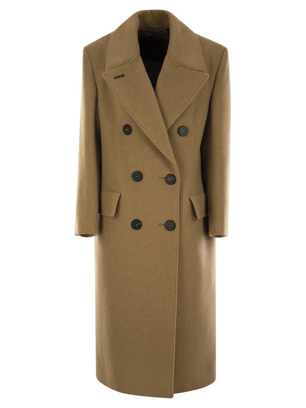 max mara certo double-breasted long-sleeved coat