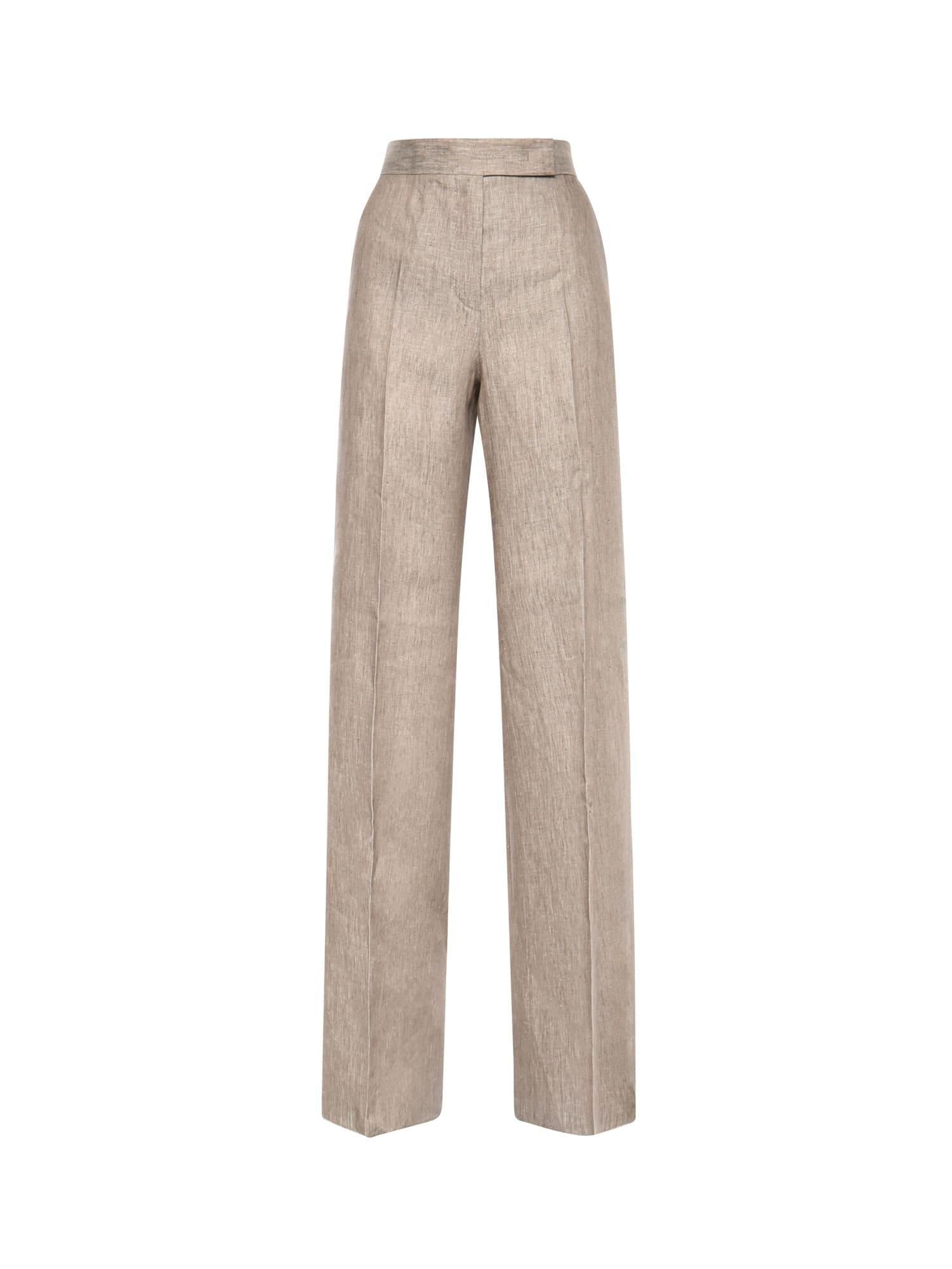 max mara chevron linen twill trousers