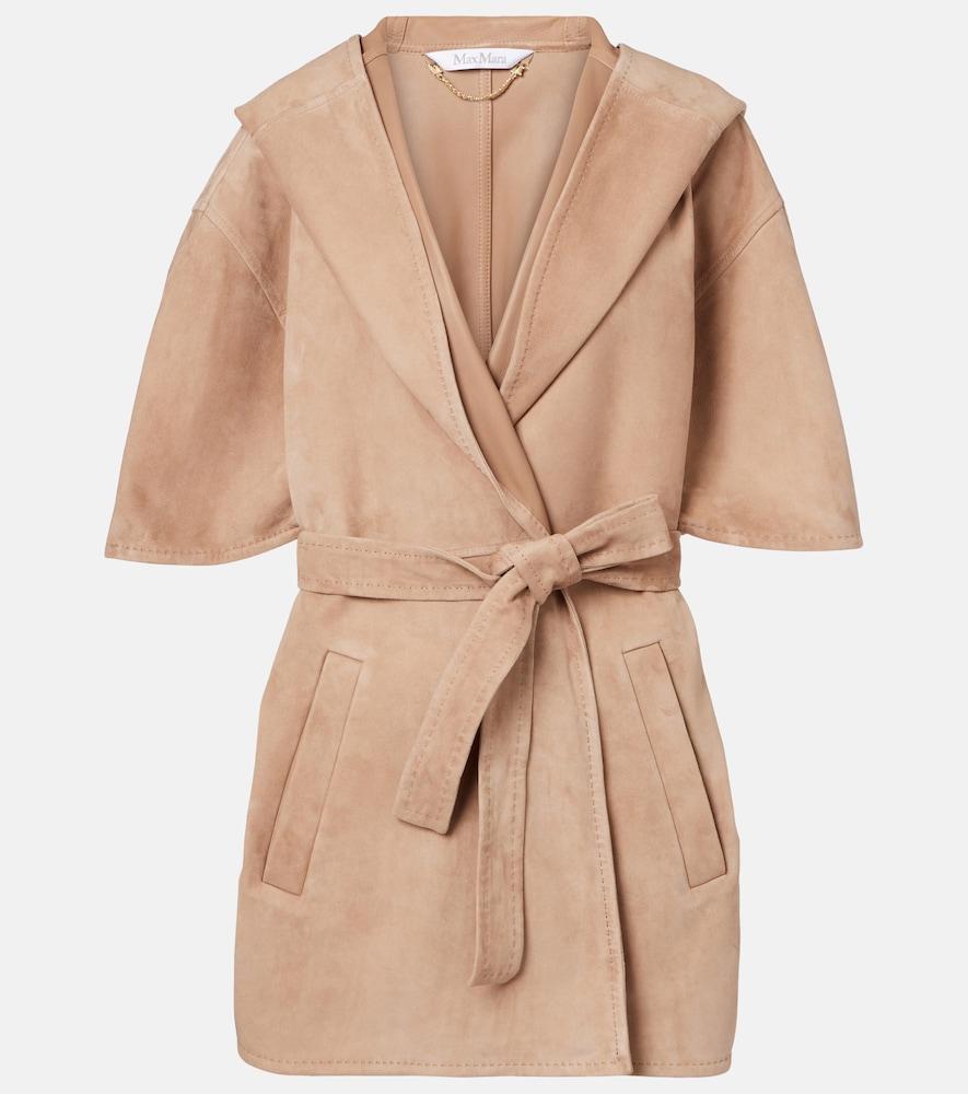 max mara chiffon suede wrap jacket