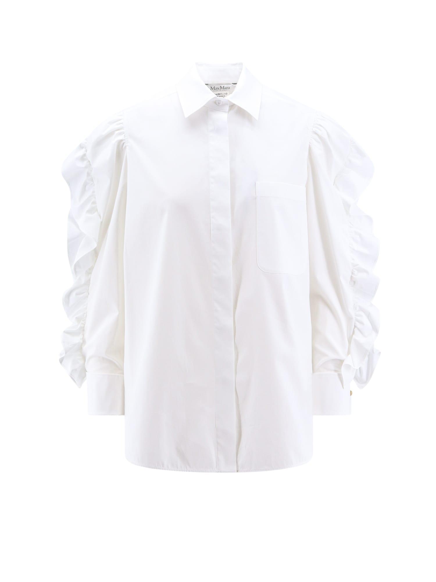 max mara cotton shirt with rouches detail