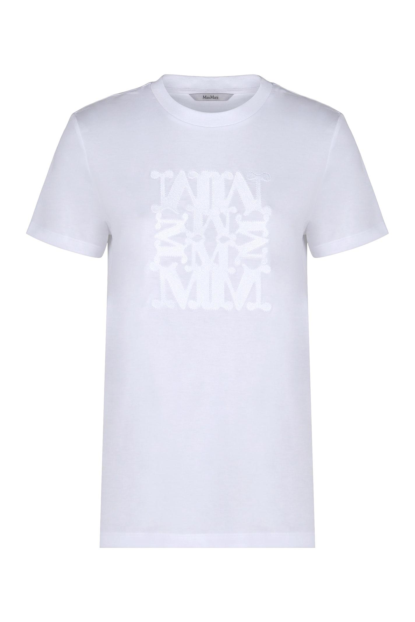 max mara cotton t-shirt with embroidery