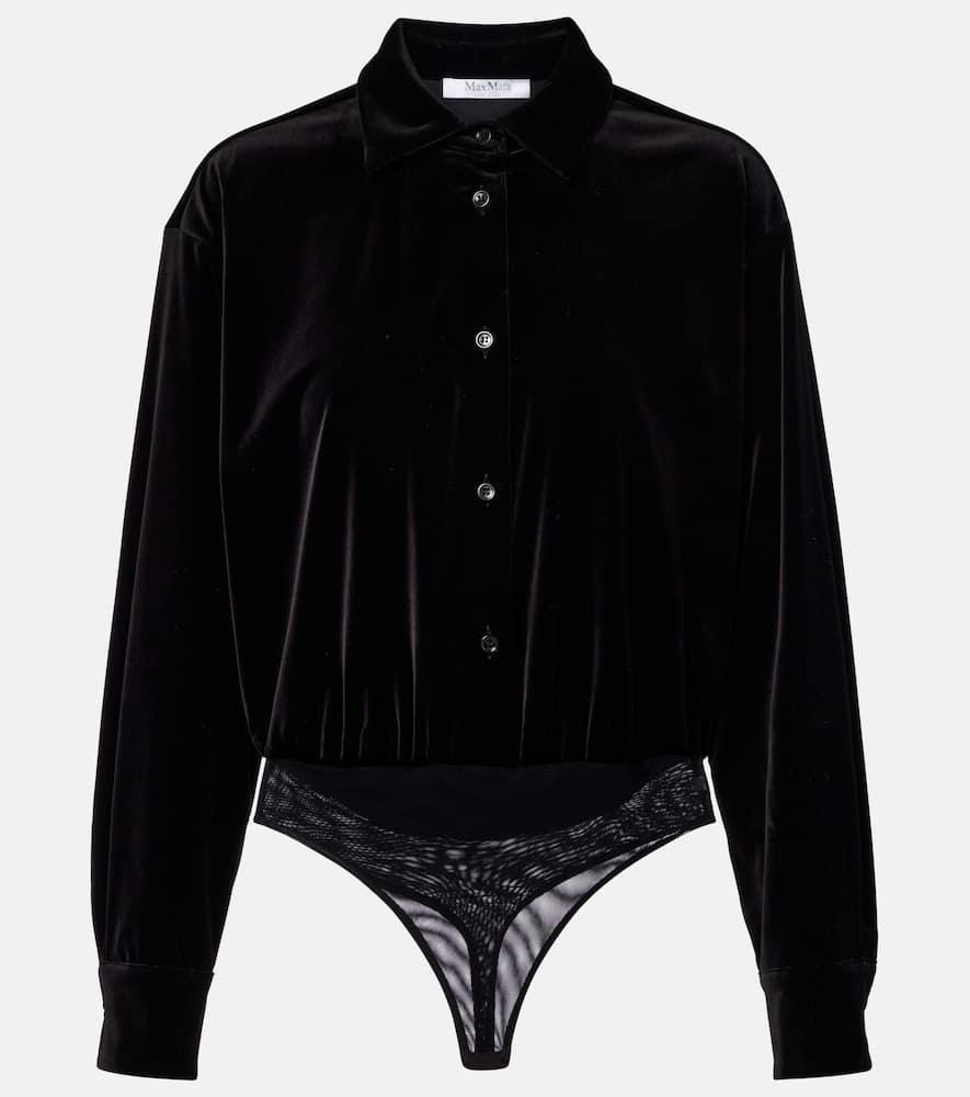 max mara cotton velvet bodysuit