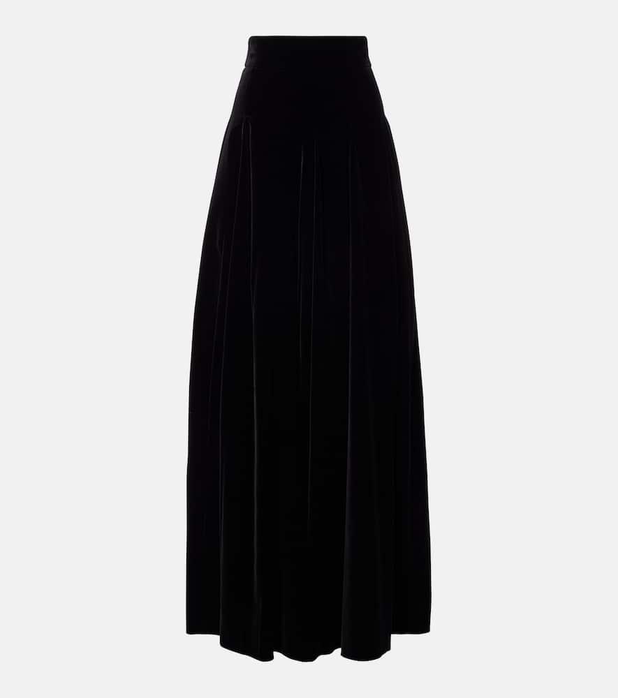 max mara cotton velvet maxi skirt