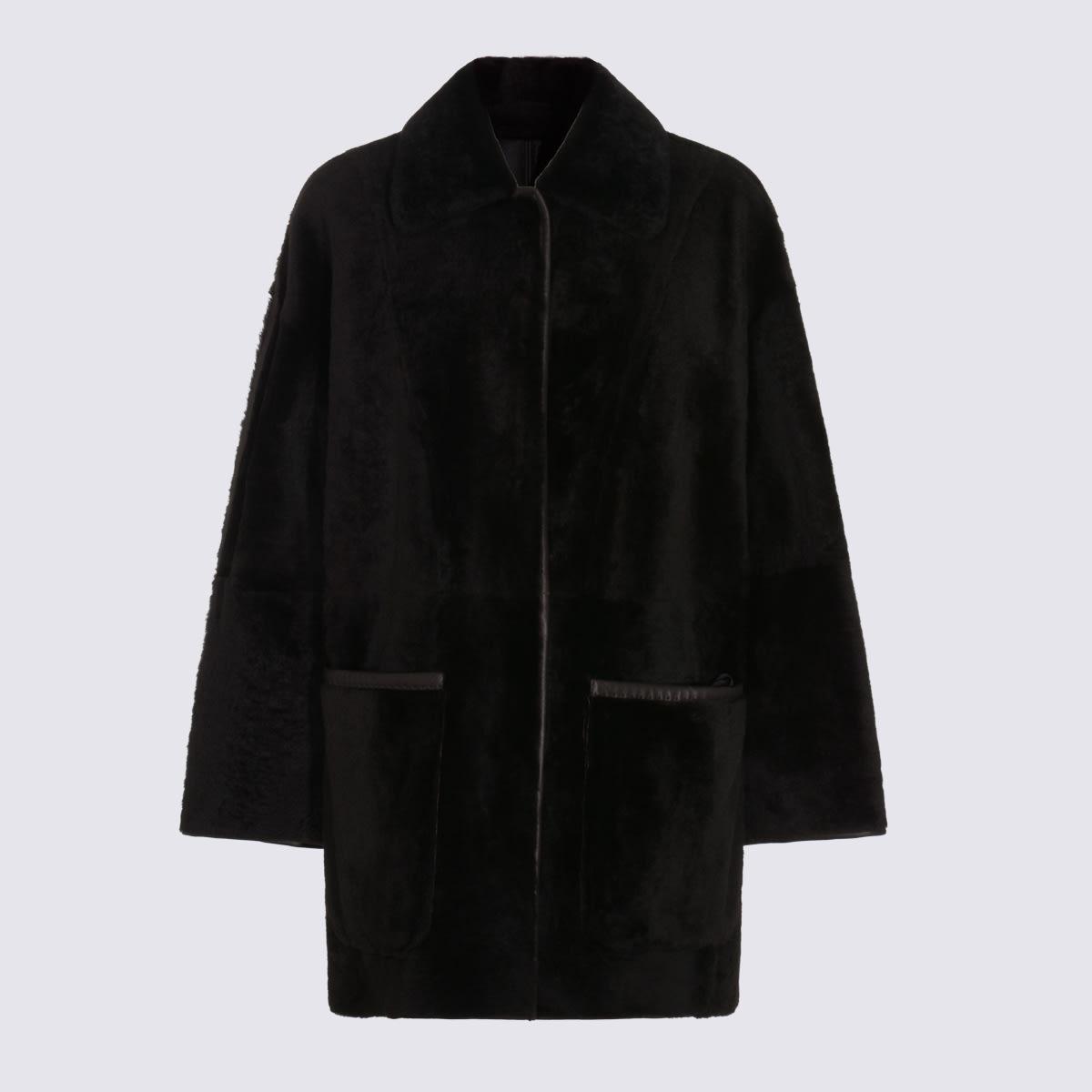 max mara dark brown leather pirenei jacket