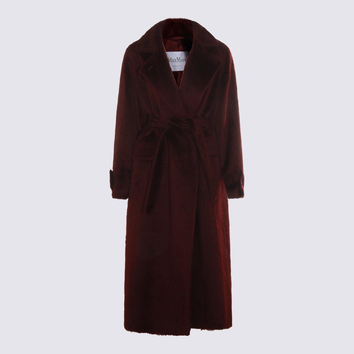 max mara dark red wool albata1234 coat