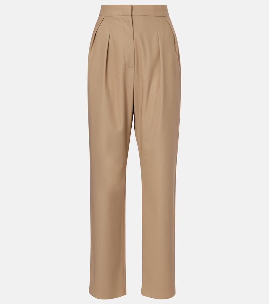 max mara dede pleated cotton slim pants