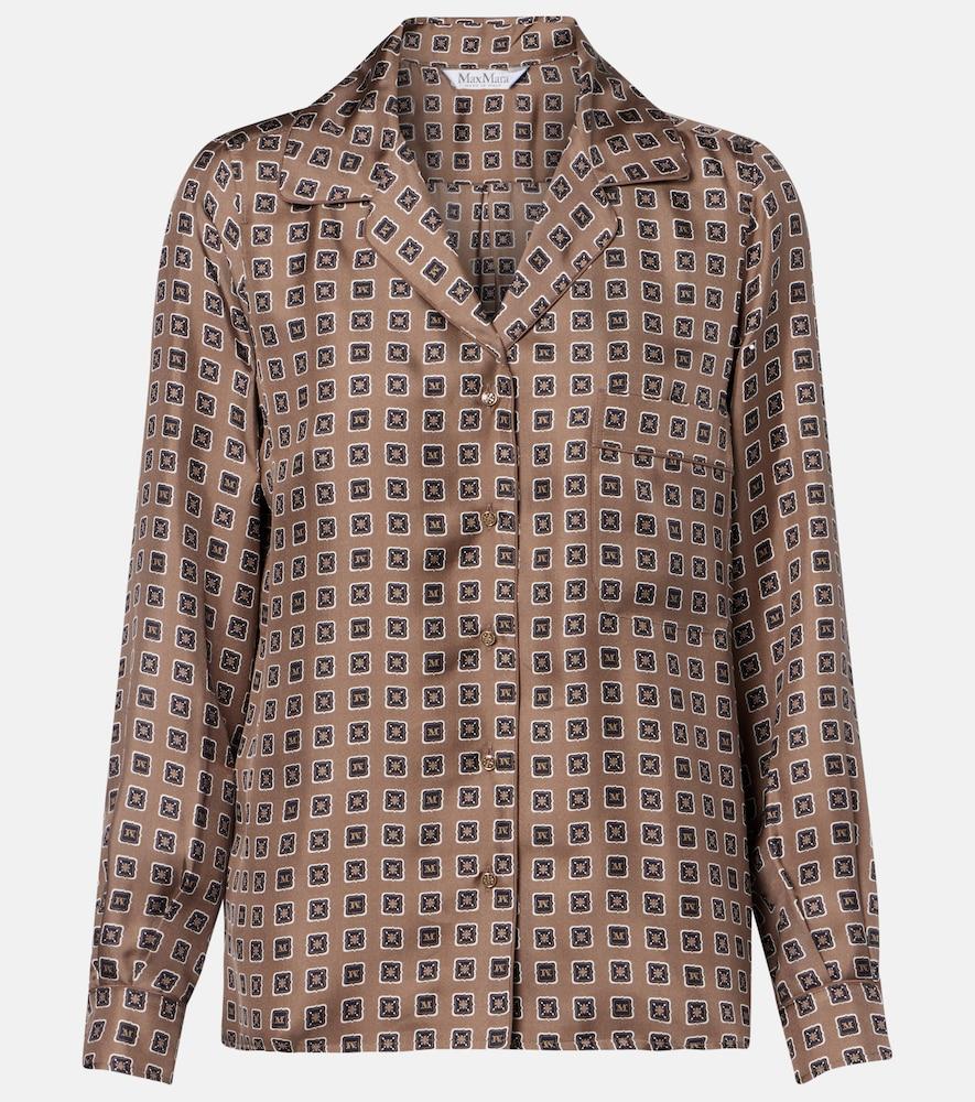 max mara disco printed silk twill shirt