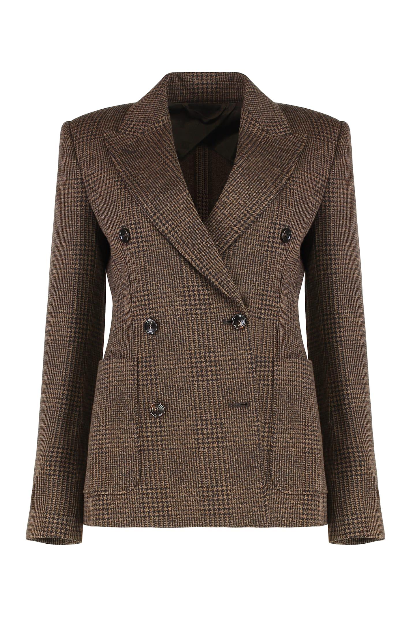 max mara double-breasted blazer zulma in prince of wales