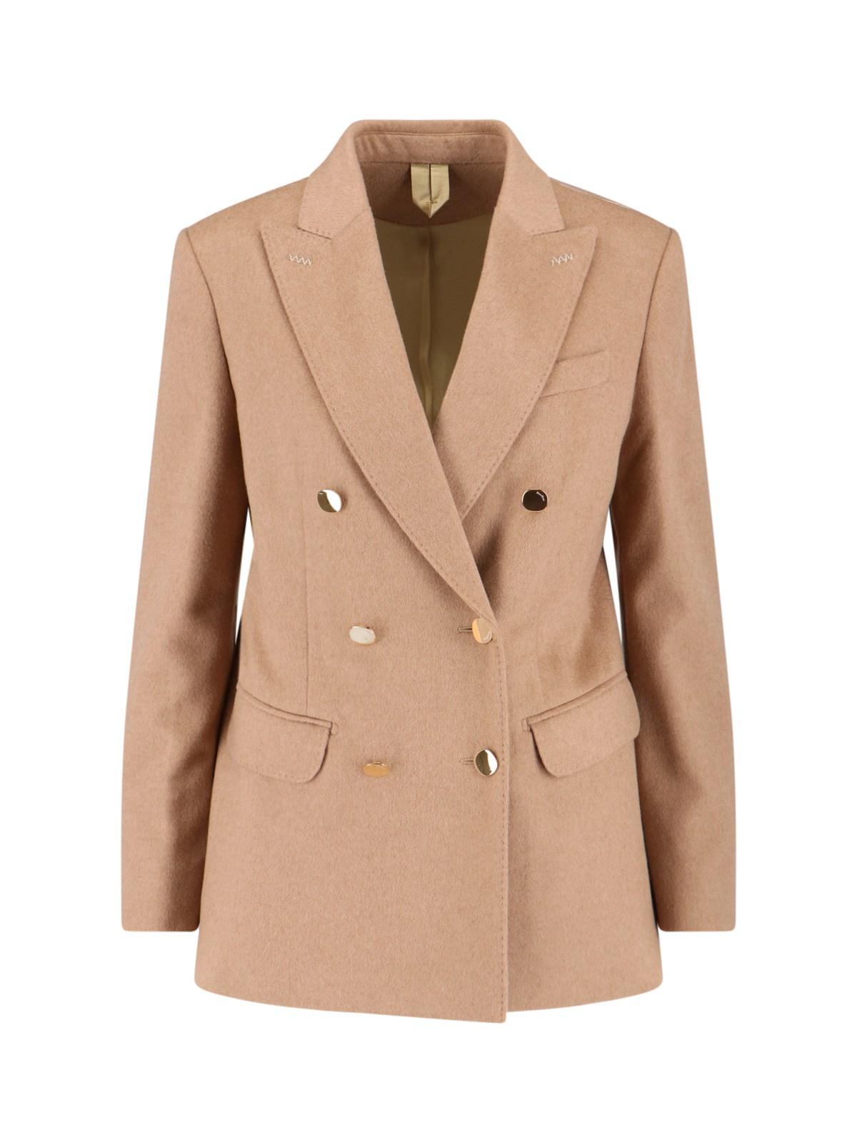 max mara double-breasted camel blazer