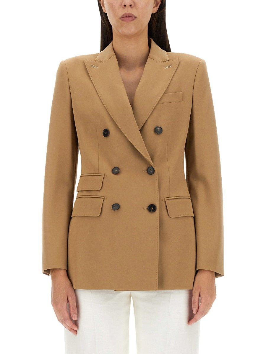 max mara double-breasted long-sleeved blazer
