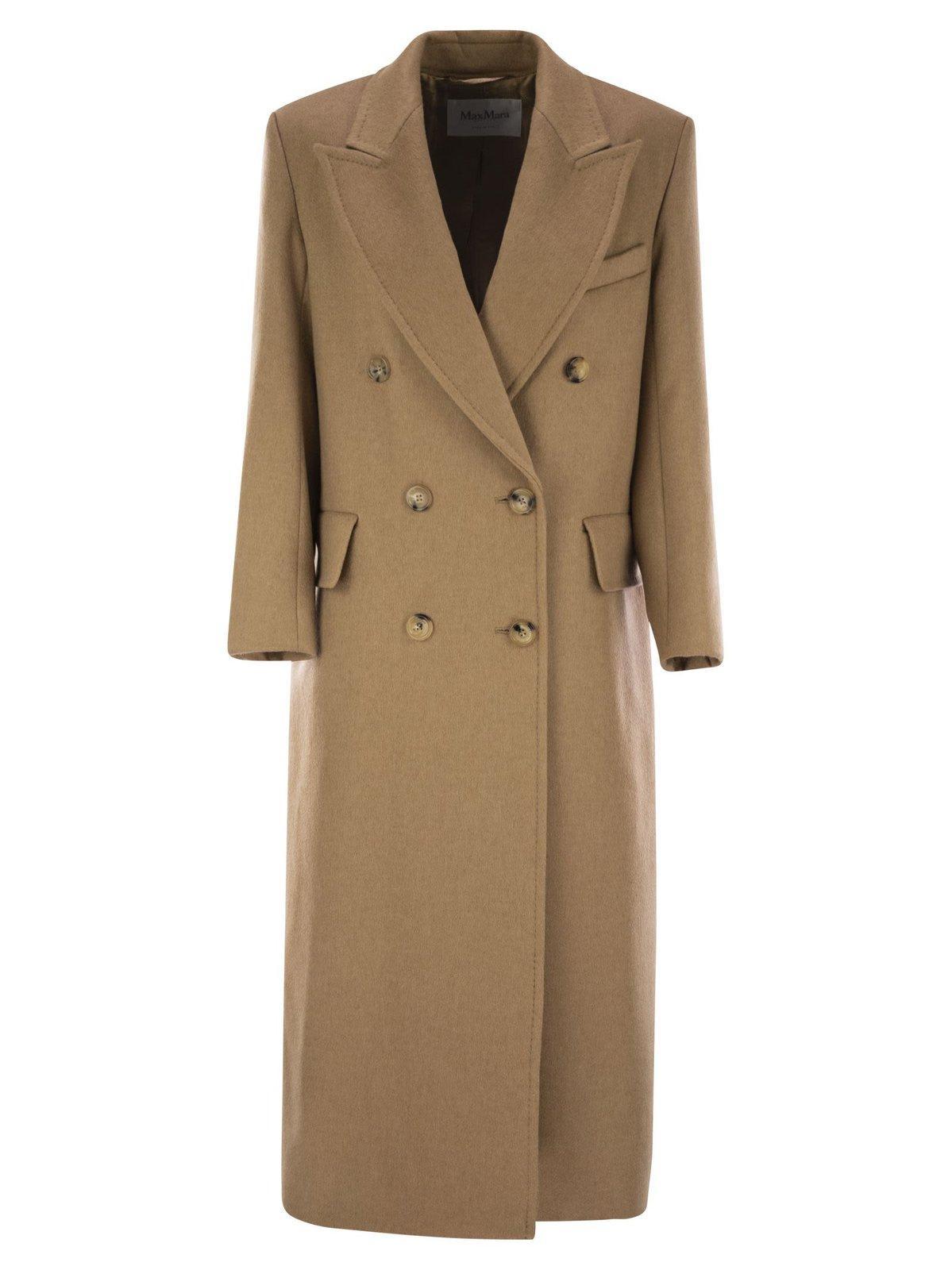 max mara double-breasted long-sleeved coat