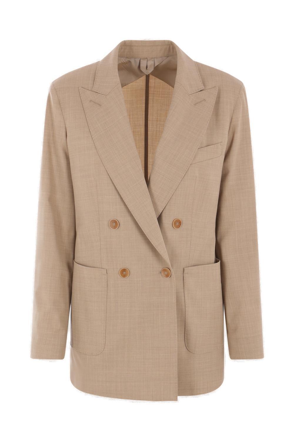 max mara double-breasted long-sleeved jacket
