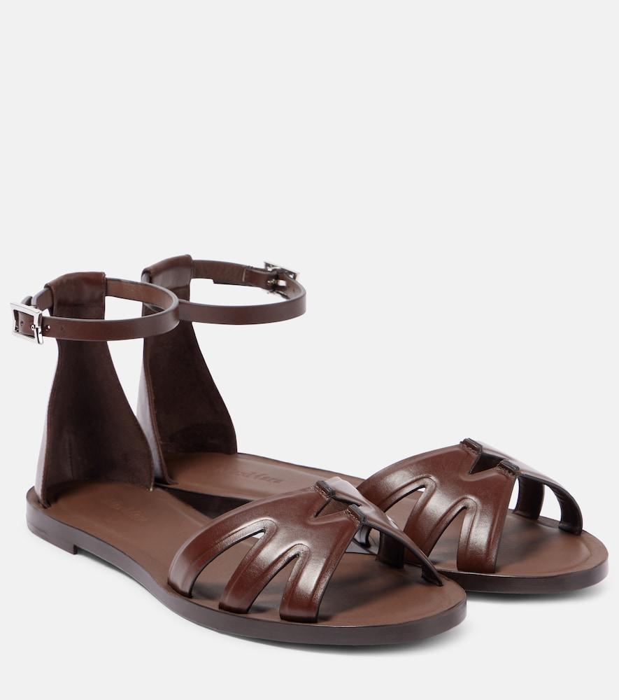 max mara doublefla leather sandals