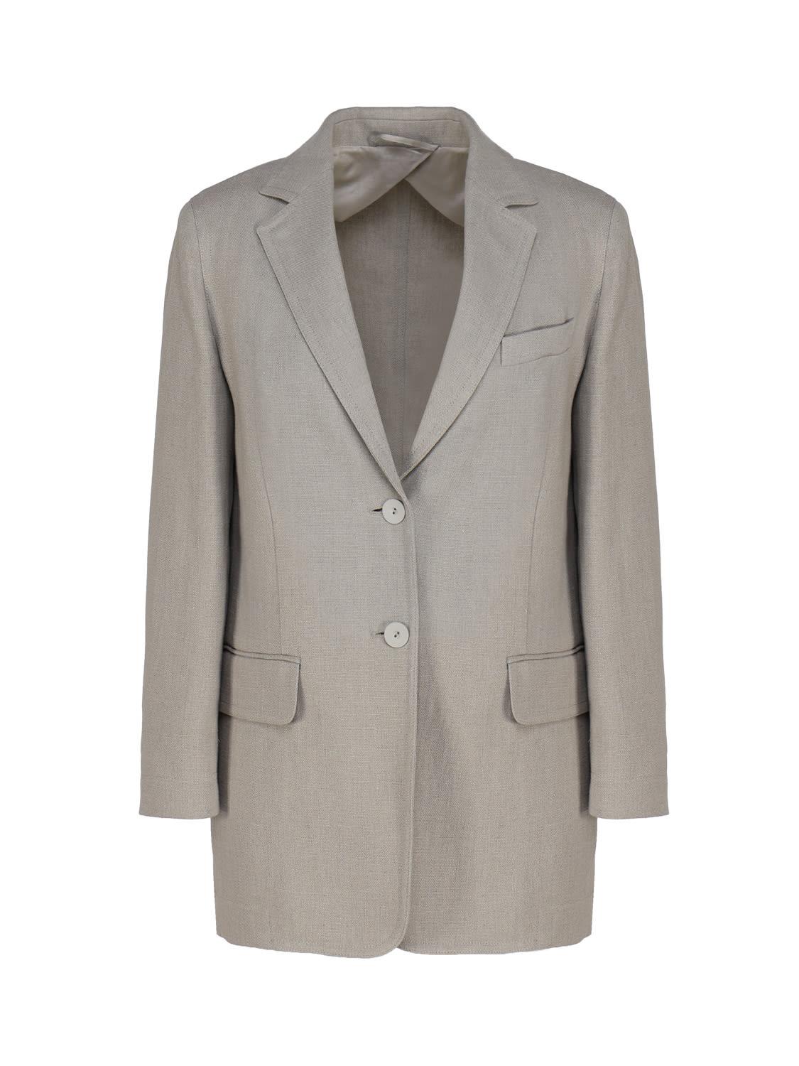 max mara dove grey linen adelchi blazer