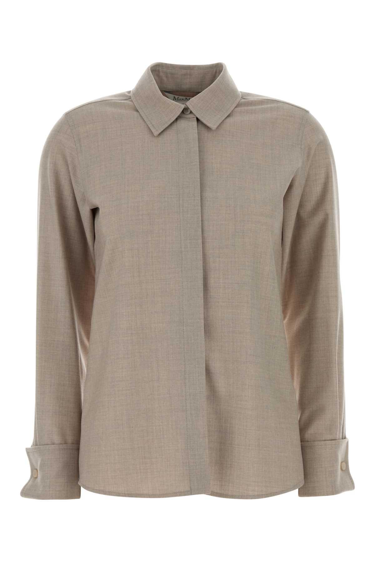 max mara dove grey stretch cashmere tebaide shirt