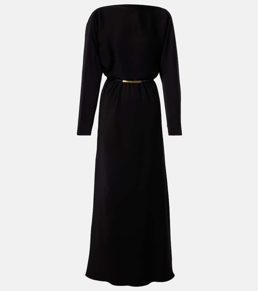 max mara draped satin gown