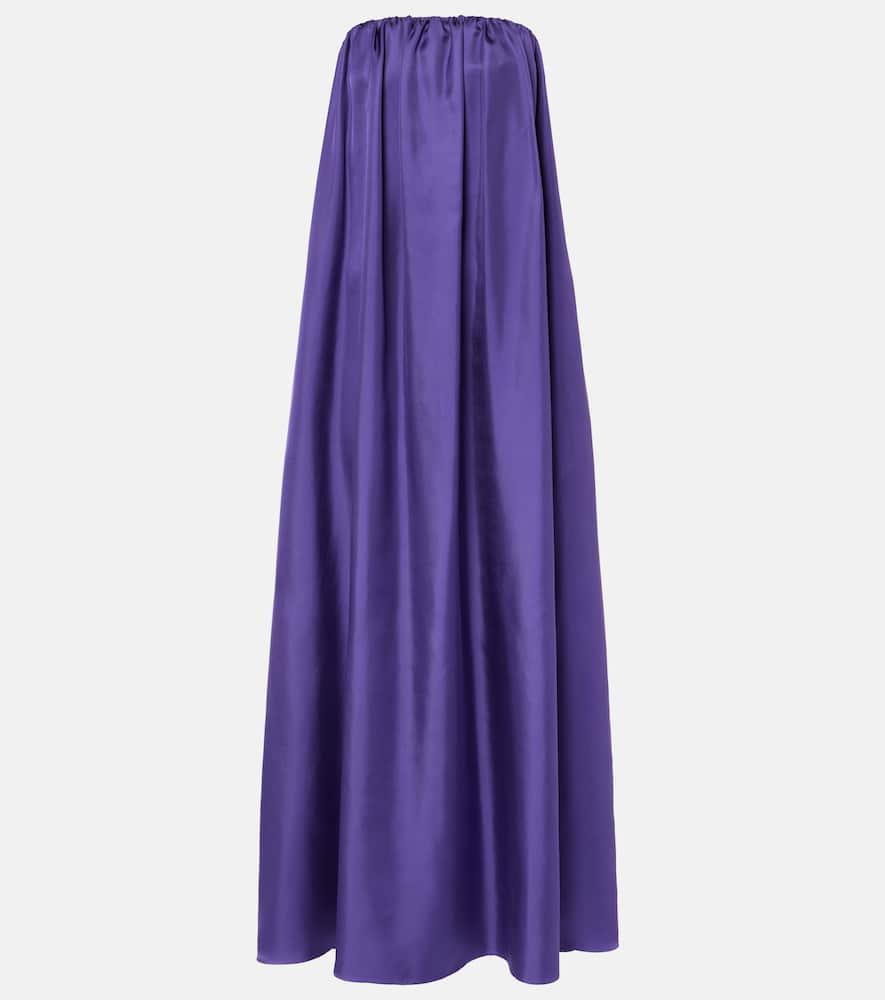 max mara edda pleated silk maxi dress