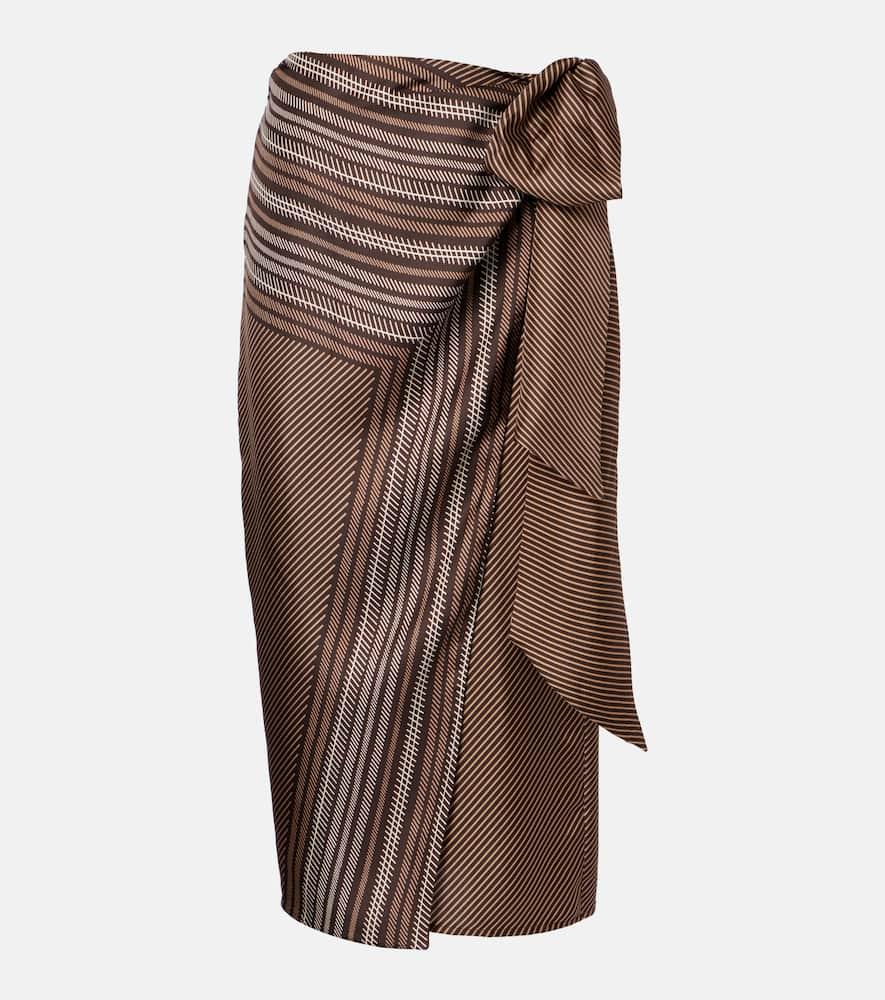 max mara edro striped silk wrap skirt