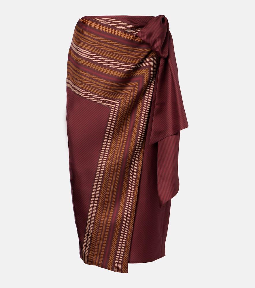 max mara edro striped silk wrap skirt