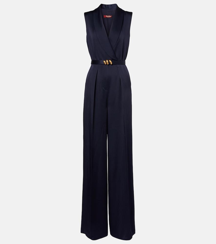 max mara elegante belted satin jumpsuit