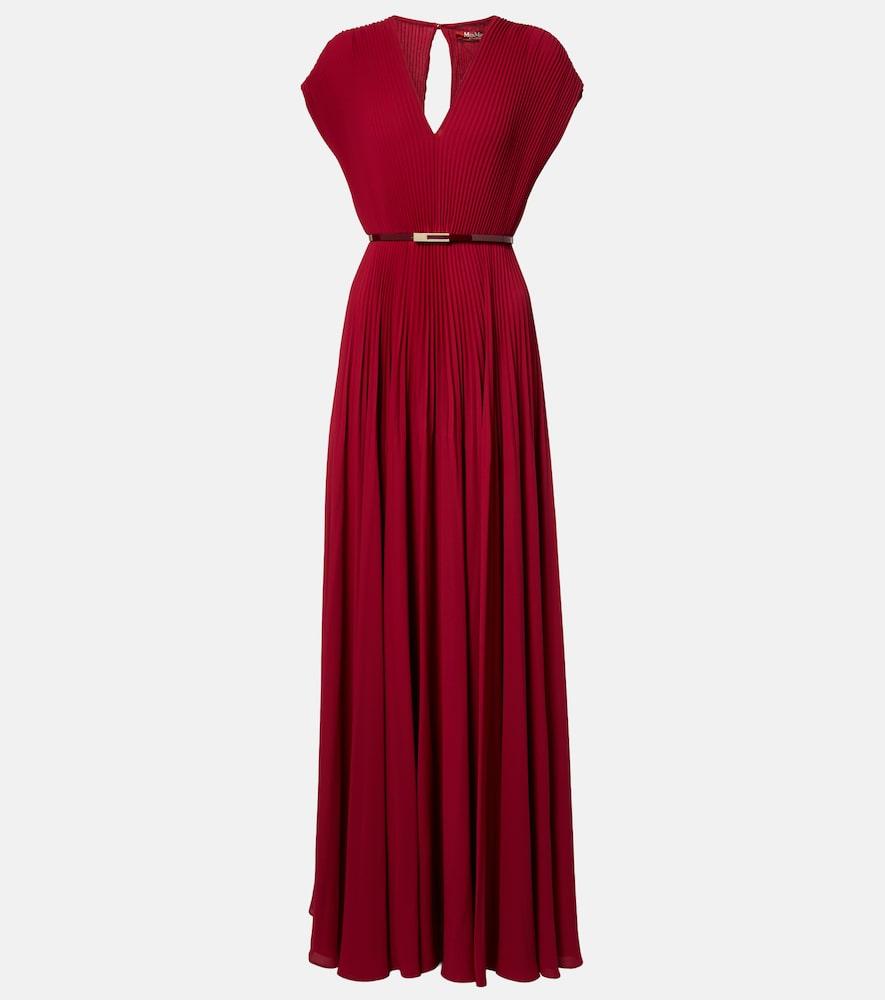 max mara elegante plissé georgette gown