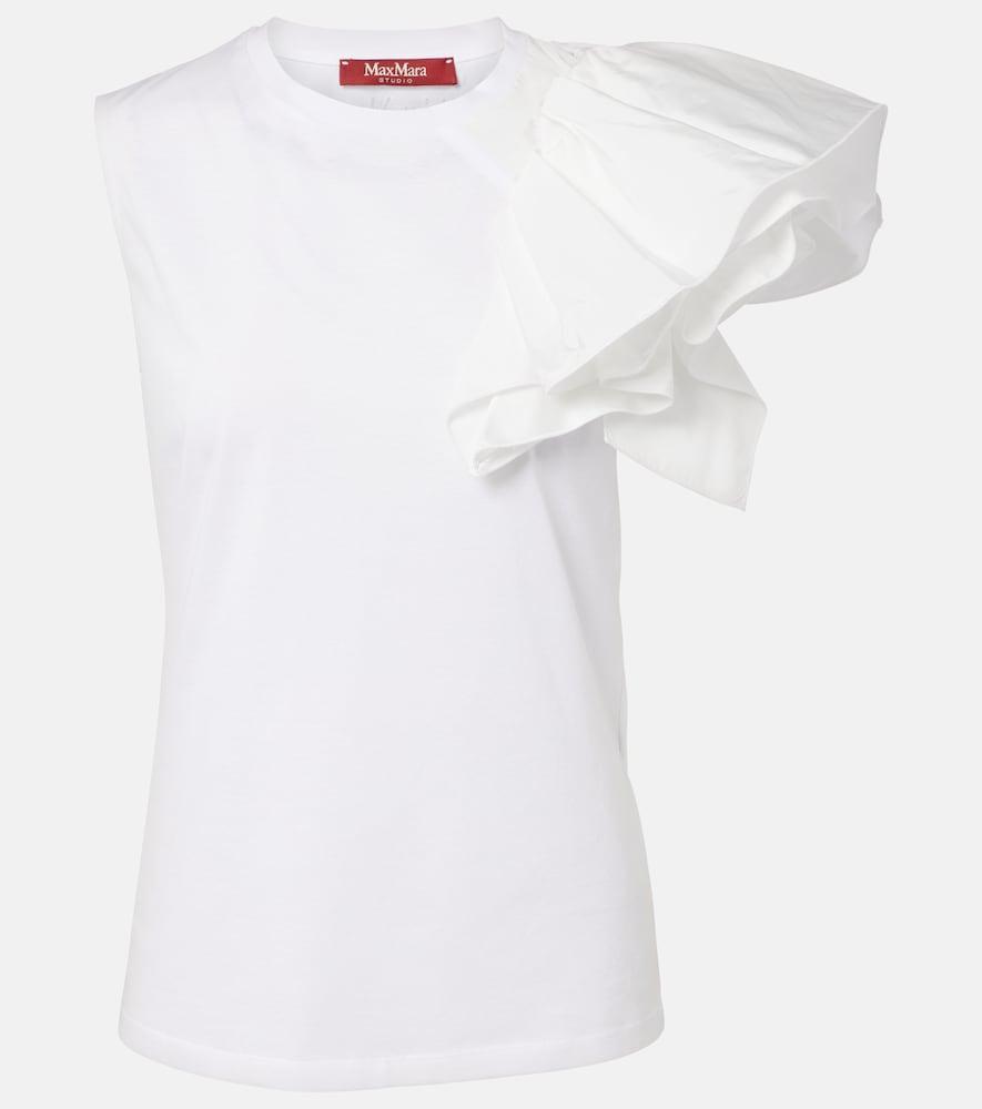 max mara elegante taglio cotton jersey top