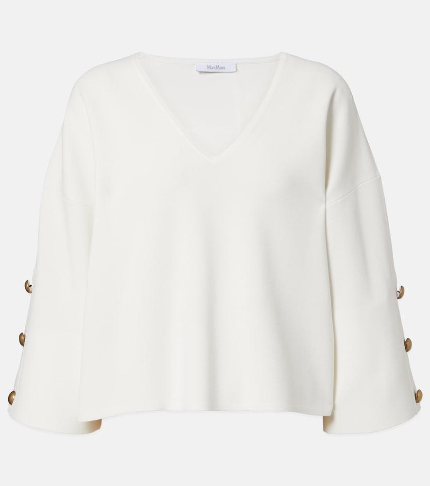 max mara embellished crêpe top