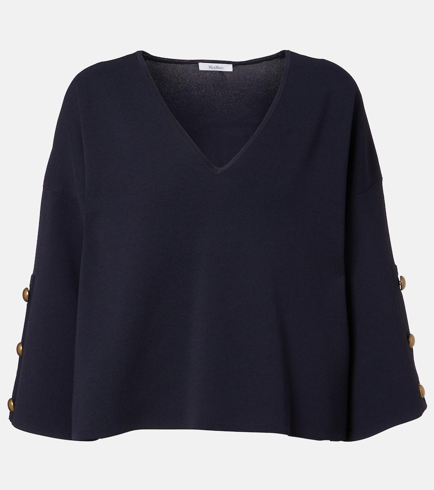max mara embellished crêpe top